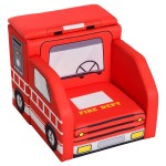 Fotoliu Masina de Pompier cu cardu de lemn si cu 2 compartimente de stocare Fire Engine Sofa